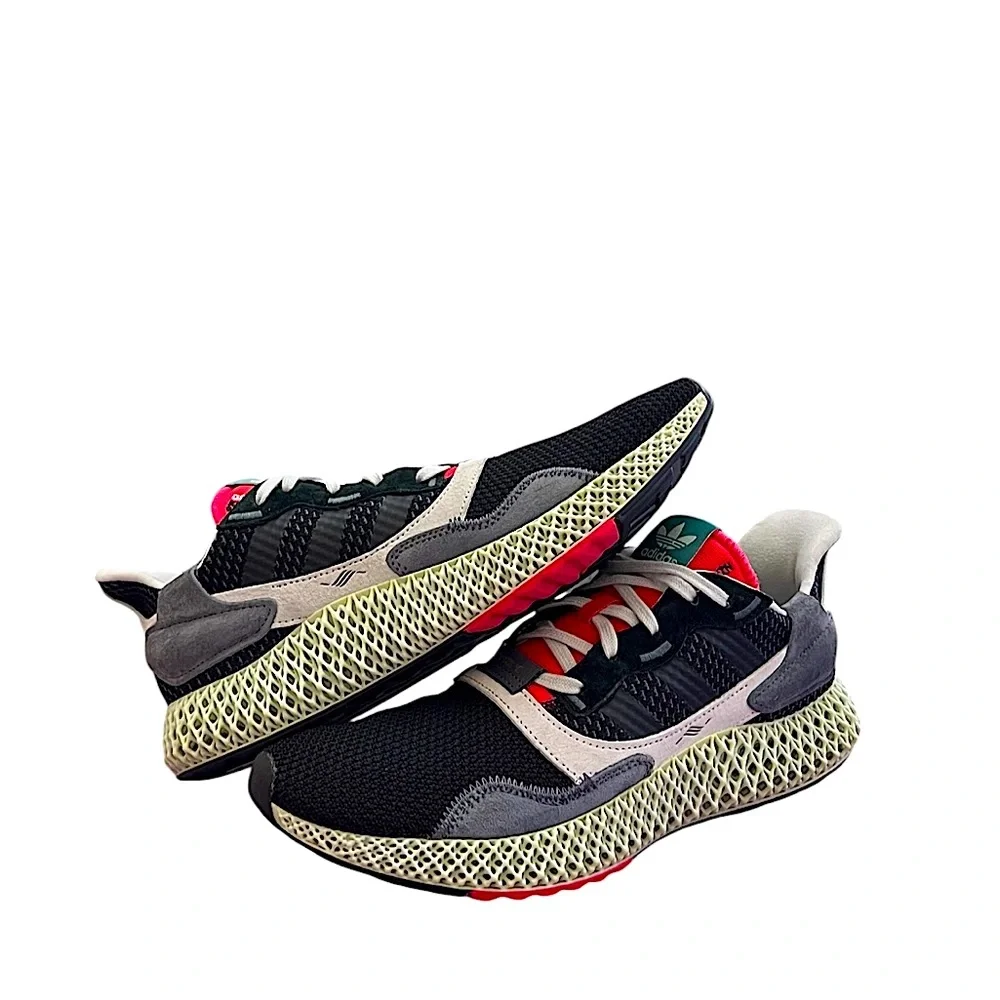 ADIDAS - BLACK TAN MINT GREEN ZX 4000 FUTURECRAFT “BLACK ONYX” SNEAKERS